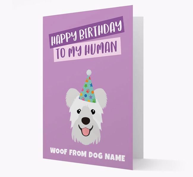 Personalized 'Happy Birthday To My Human' Card with {breedCommonName} Icon